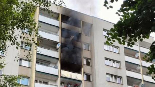 Pożar mieszkania na Katowickiej w Raciborzu