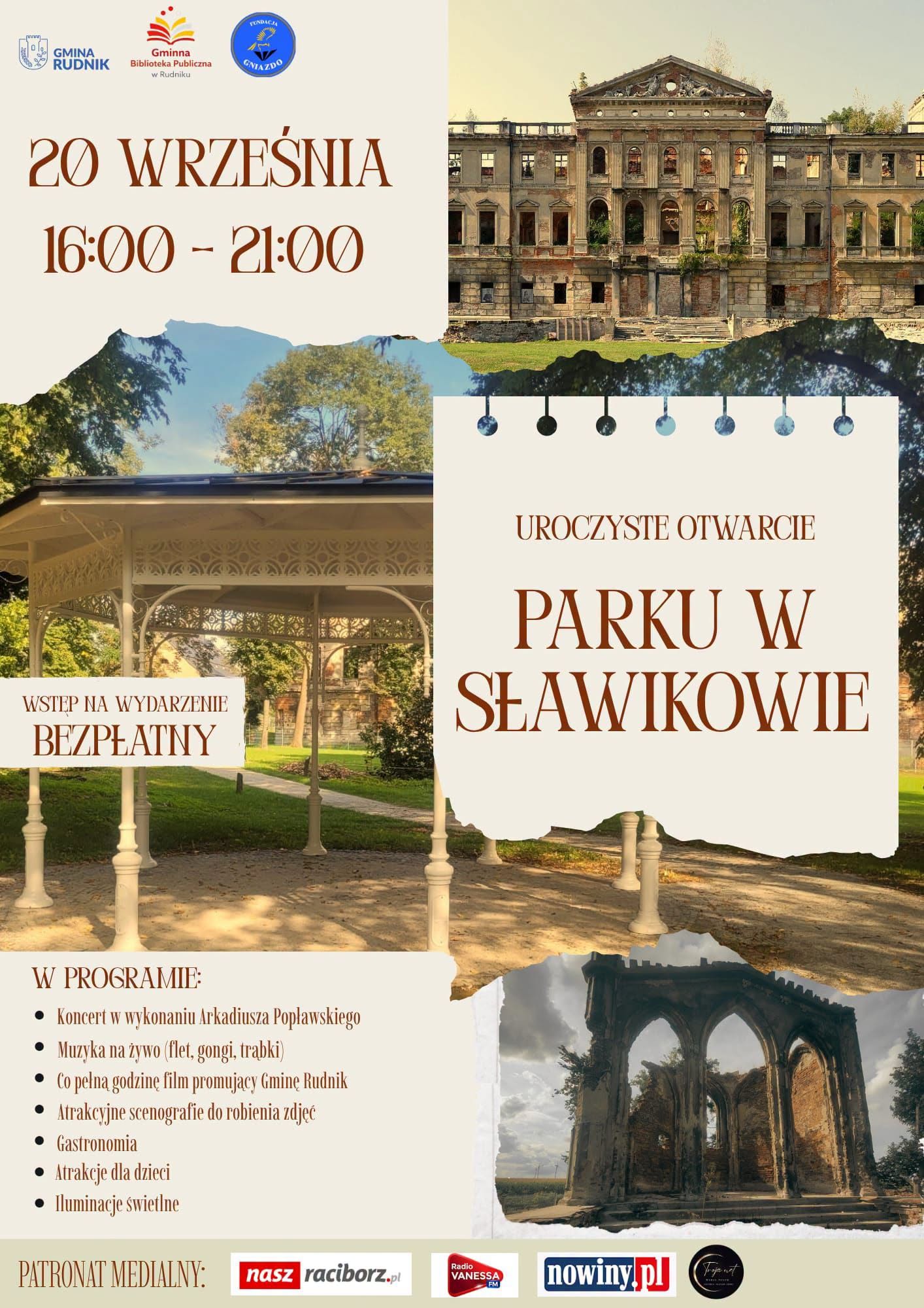 Otwarcie odnowionego Parku w Sławikowie